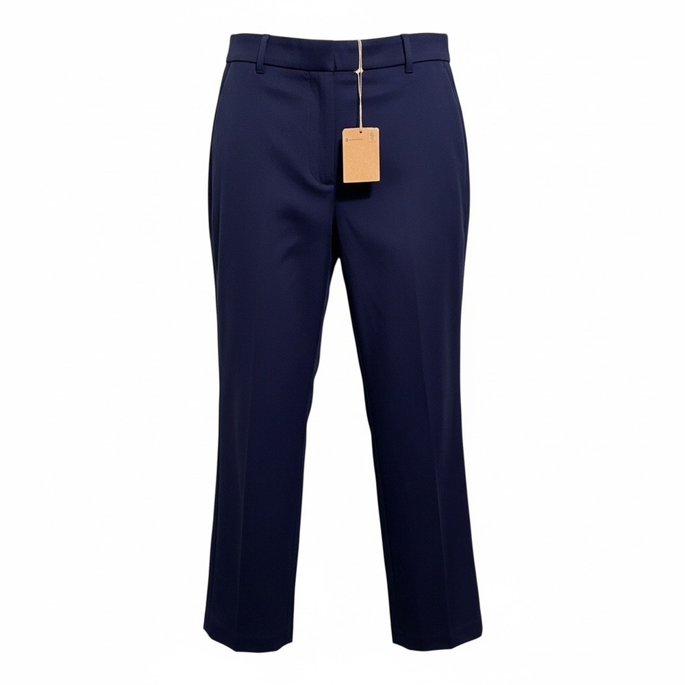 Boden Straight Leg Navy Cotton Stretch Richmond Trousers 6P NEW